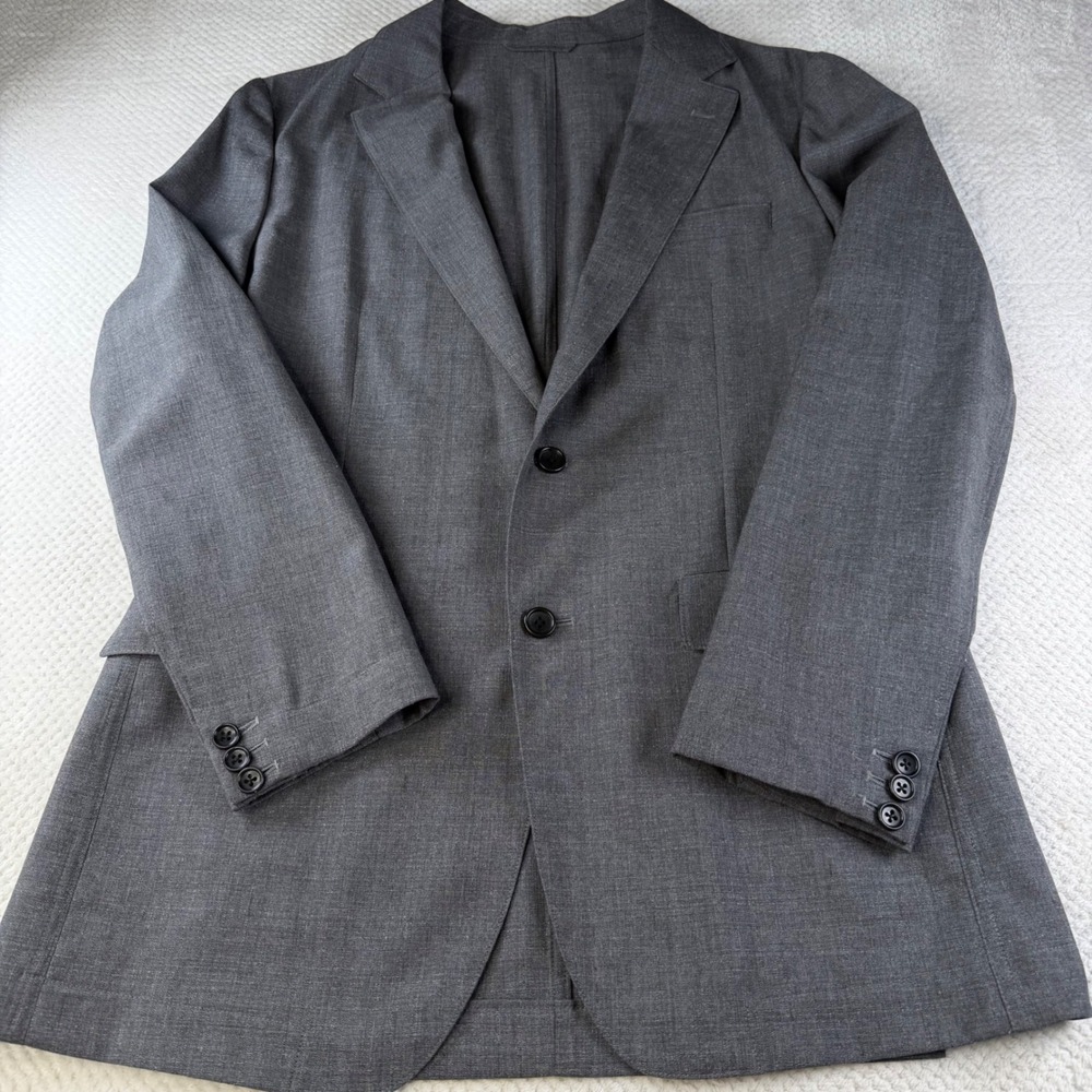 Bonobos Slim Fit Grey Wool Blazer Tollegno 1900 Italy 42L Unstructured
